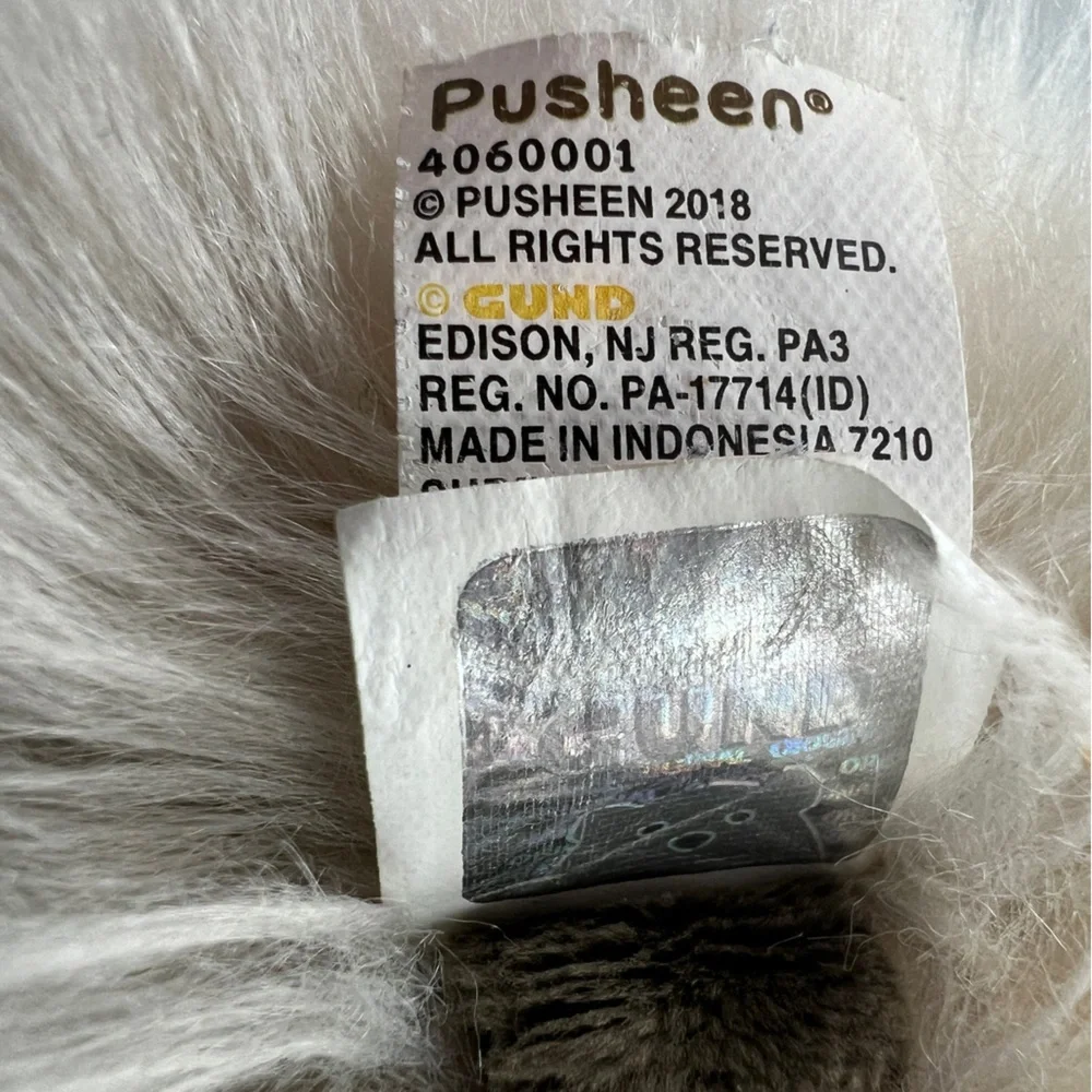 Gund Pusheen POM KEYCHAIN Plush Backpack Clip 4-Inch Cat Kitty 2018 - Picture 4 of 9